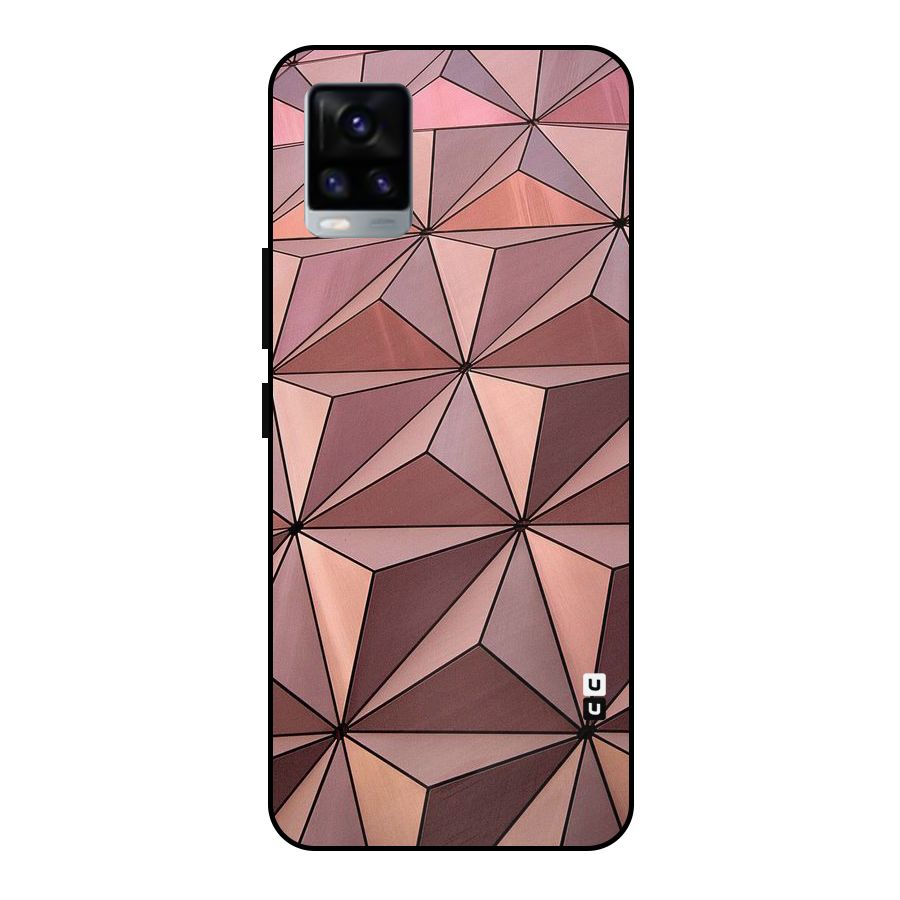 Rosegold Abstract Shapes Metal Back Case for Vivo V20 2021