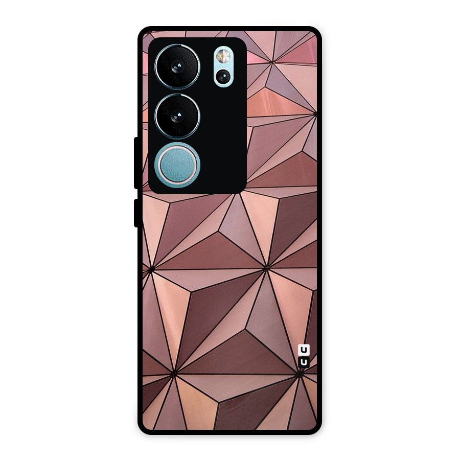 Rosegold Abstract Shapes Metal Back Case for Vivo V29