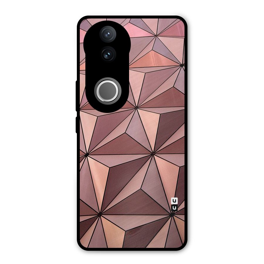Rosegold Abstract Shapes Metal Back Case for Vivo V50e