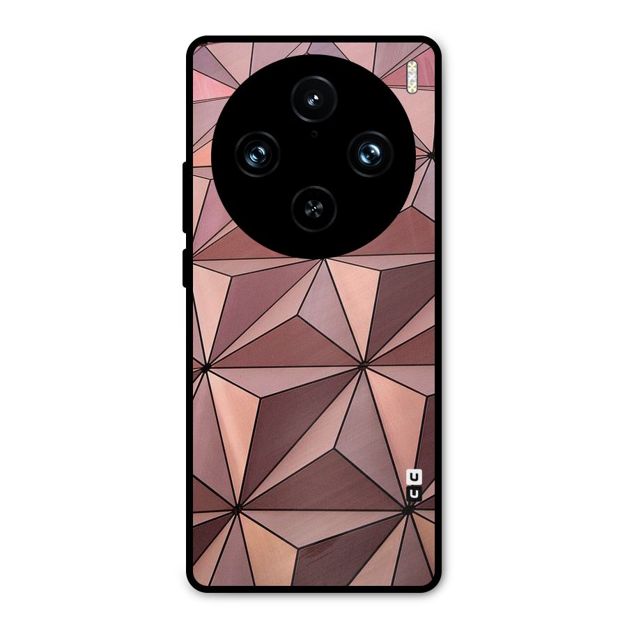 Rosegold Abstract Shapes Metal Back Case for Vivo X100 Pro
