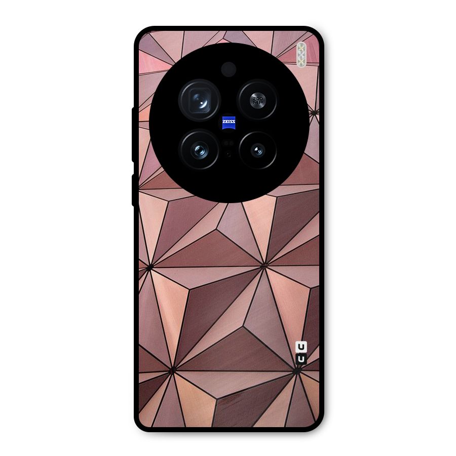 Rosegold Abstract Shapes Metal Back Case for Vivo X200 Pro