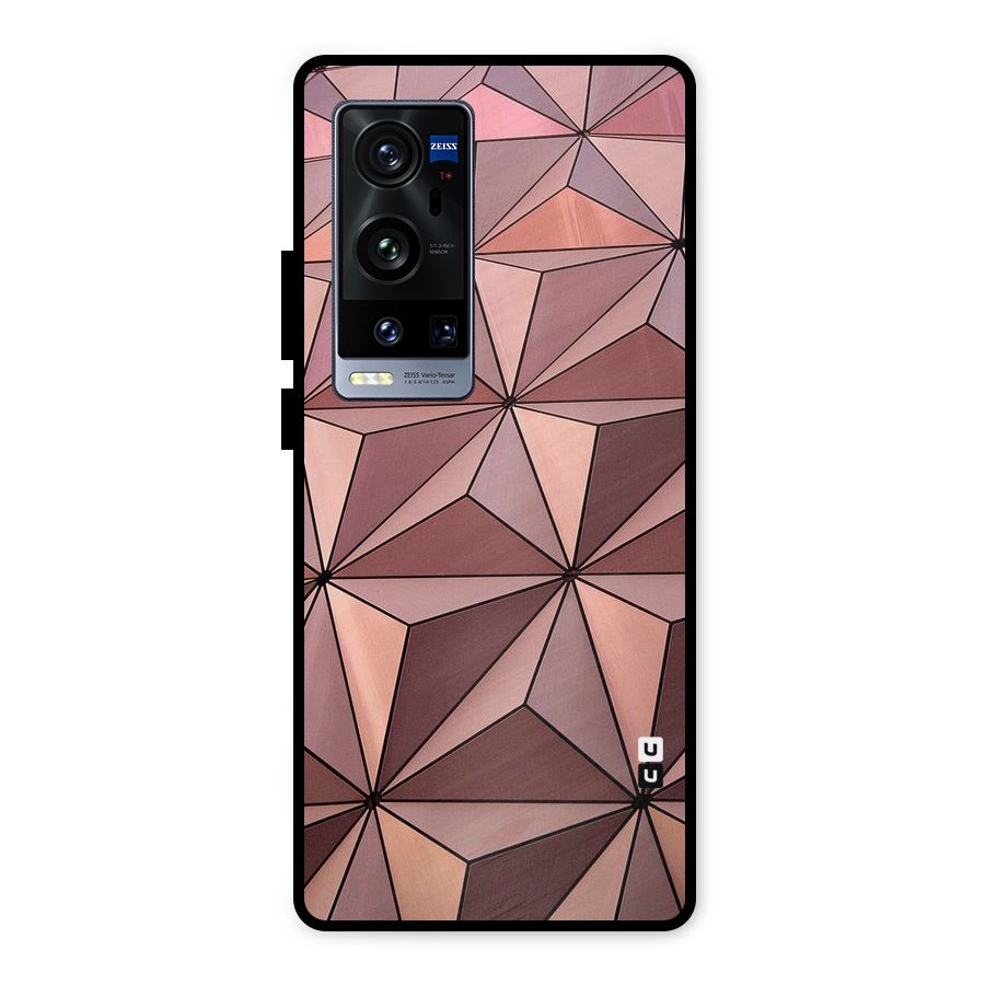 Rosegold Abstract Shapes Metal Back Case for Vivo X60 Pro Plus