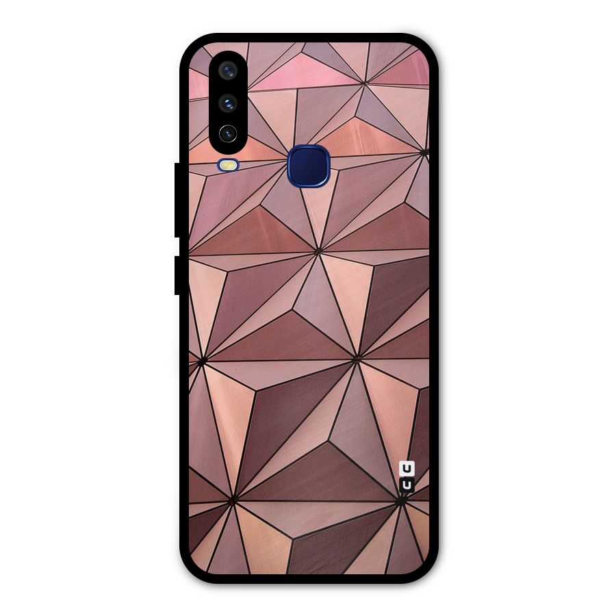 Rosegold Abstract Shapes Metal Back Case for Vivo Y12