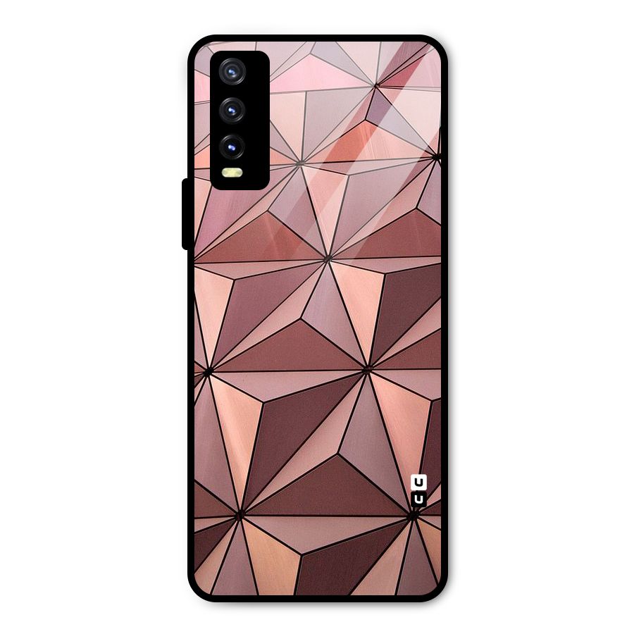 Rosegold Abstract Shapes Metal Back Case for Vivo Y20