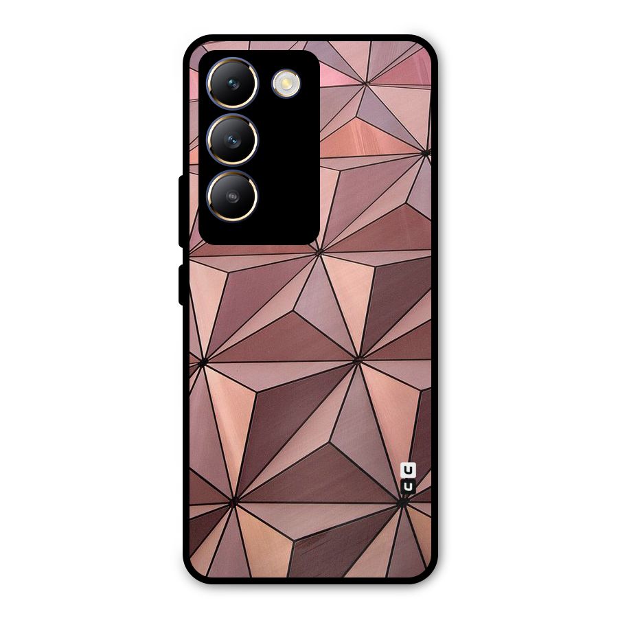 Rosegold Abstract Shapes Metal Back Case for Vivo Y200e