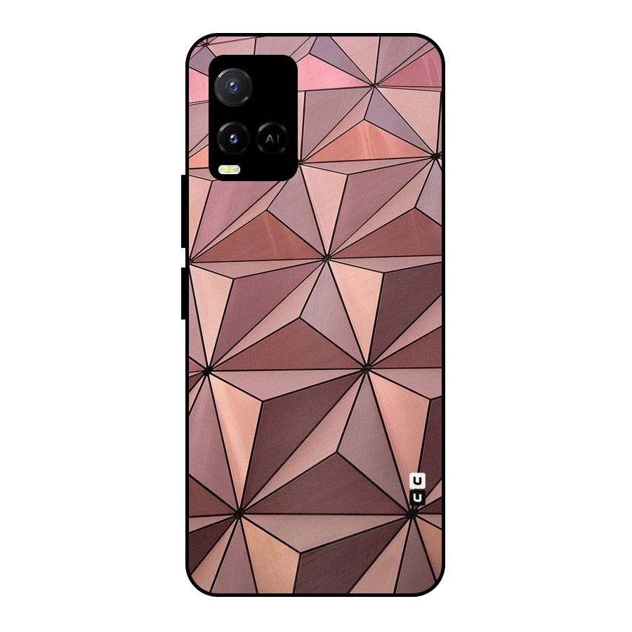 Rosegold Abstract Shapes Metal Back Case for Vivo Y21
