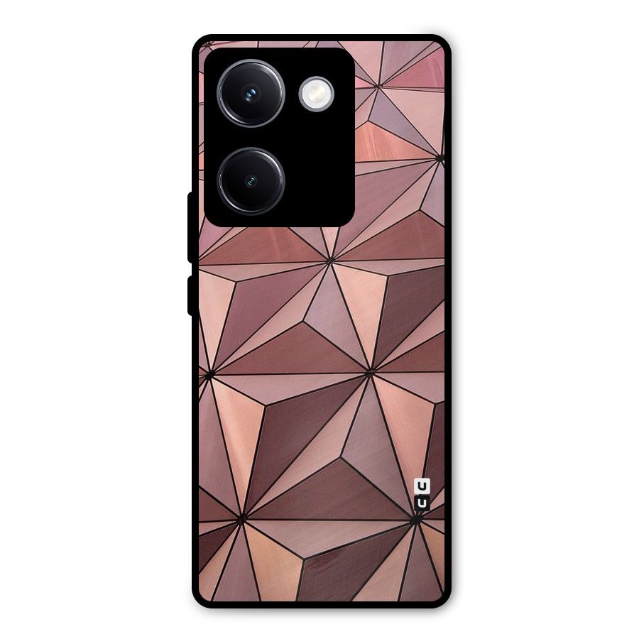 Rosegold Abstract Shapes Metal Back Case for Vivo Y300 Plus