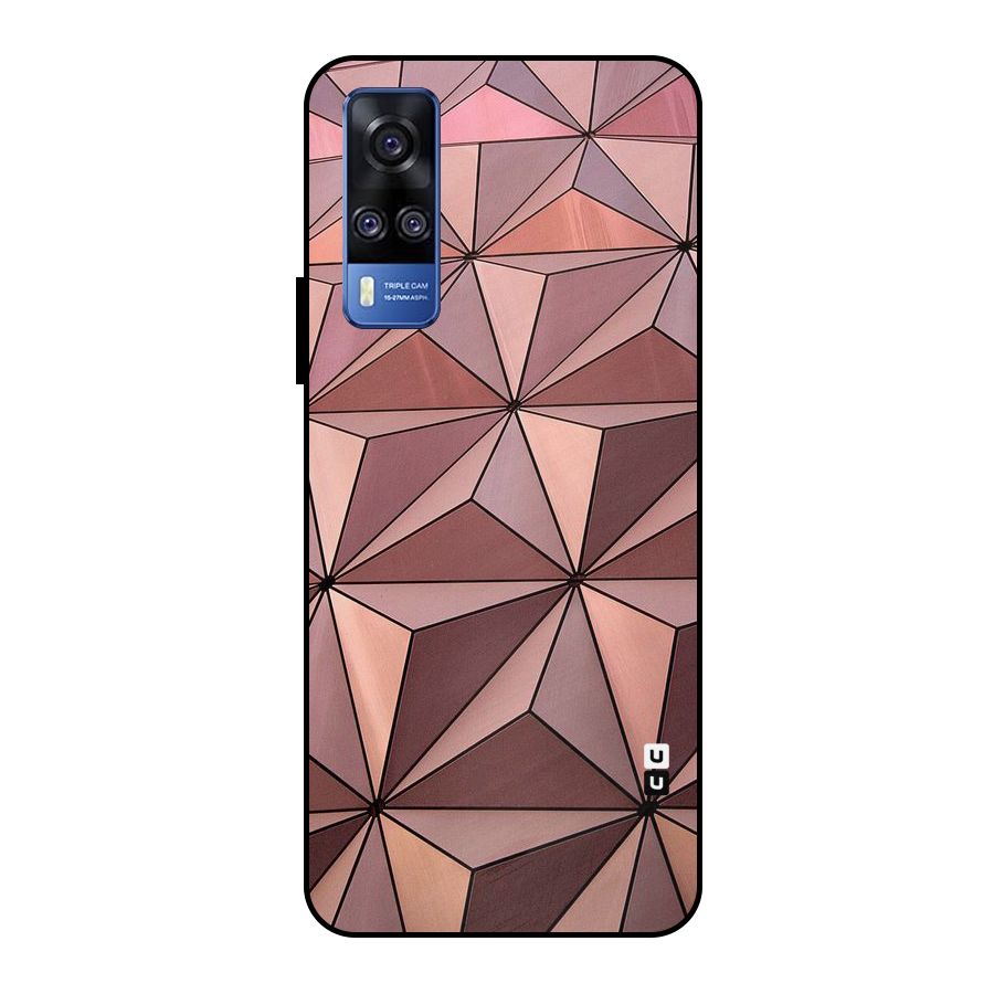Rosegold Abstract Shapes Metal Back Case for Vivo Y51