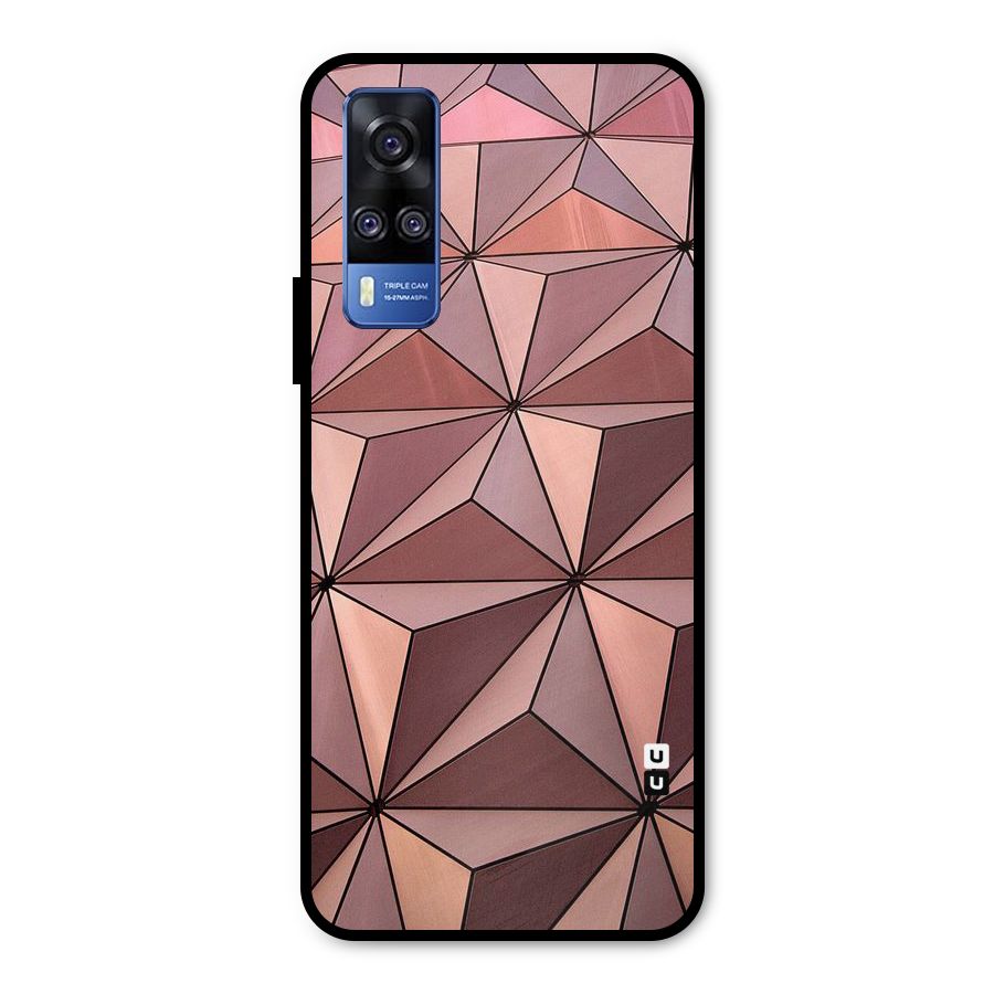 Rosegold Abstract Shapes Metal Back Case for Vivo Y51A