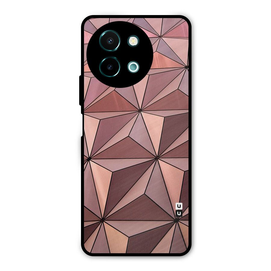 Rosegold Abstract Shapes Metal Back Case for Vivo Y58