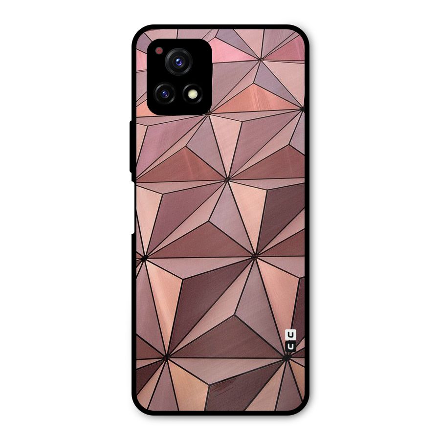 Rosegold Abstract Shapes Metal Back Case for Vivo Y72 5G