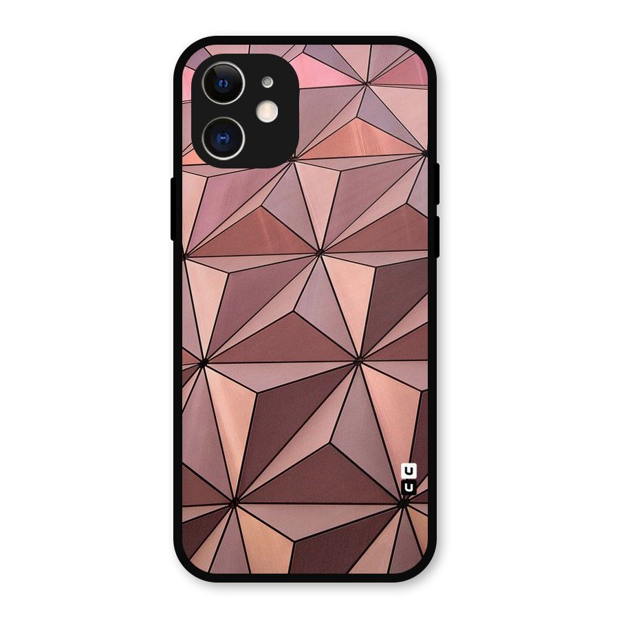Rosegold Abstract Shapes Metal Back Case for iPhone 12