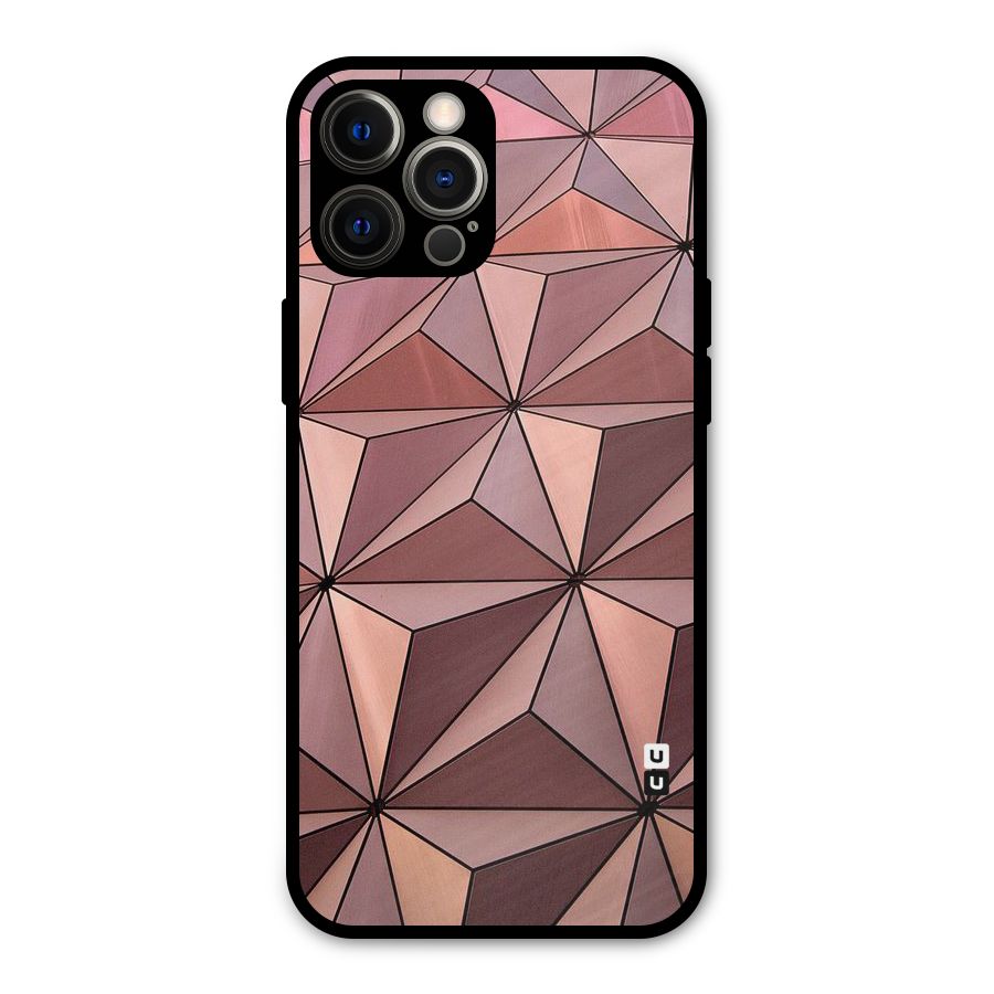 Rosegold Abstract Shapes Metal Back Case for iPhone 12 Pro Max