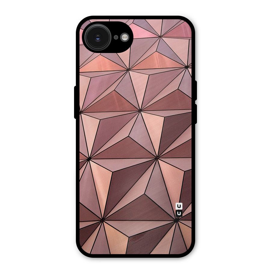 Rosegold Abstract Shapes Metal Back Case for iPhone 16e