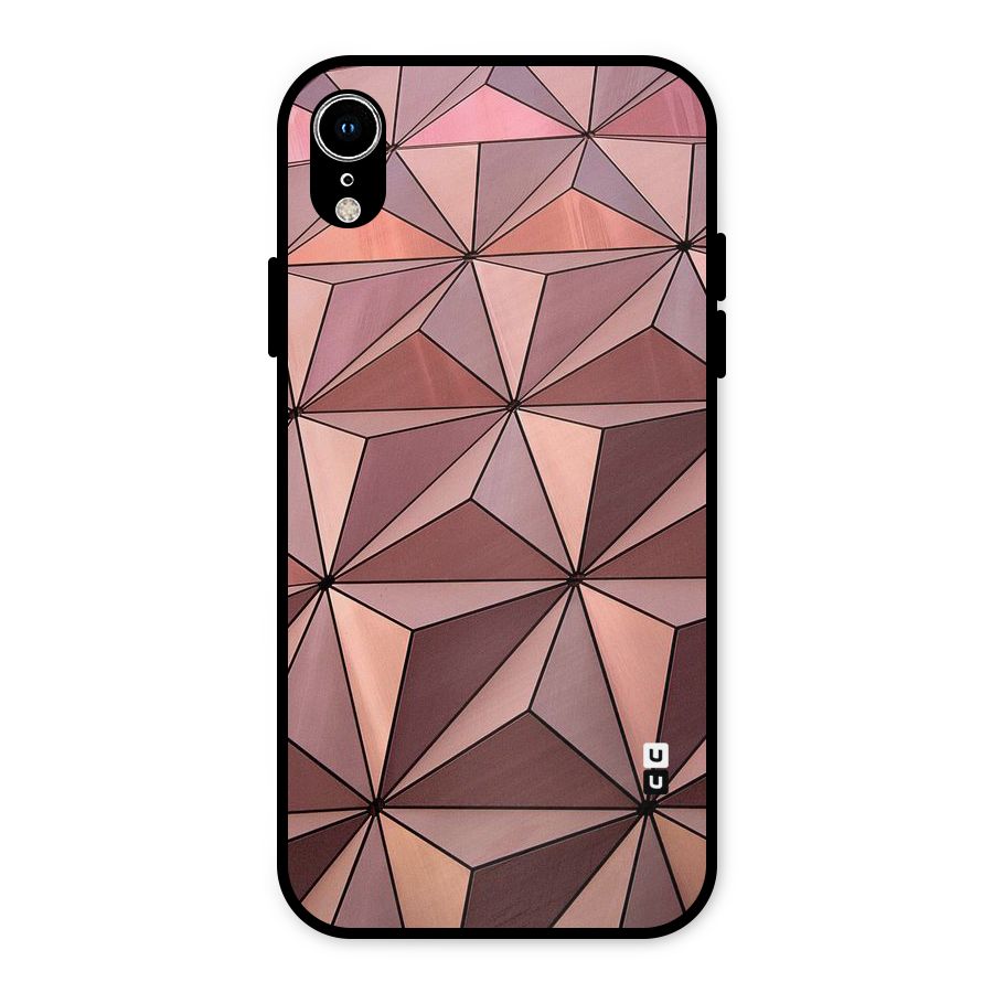 Rosegold Abstract Shapes Metal Back Case for iPhone XR