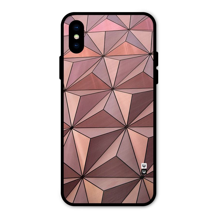 Rosegold Abstract Shapes Metal Back Case for iPhone XS