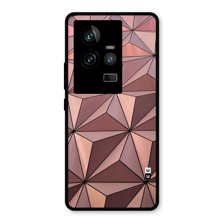 Rosegold Abstract Shapes Metal Back Case for iQOO 11 5G