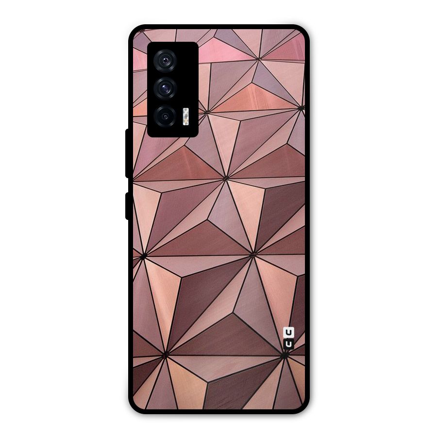 Rosegold Abstract Shapes Metal Back Case for iQOO 7 5G
