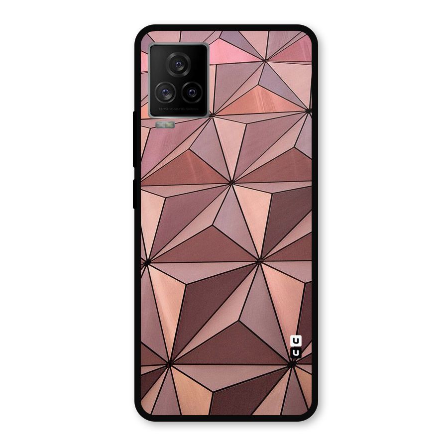 Rosegold Abstract Shapes Metal Back Case for iQOO 7 Legend 5G