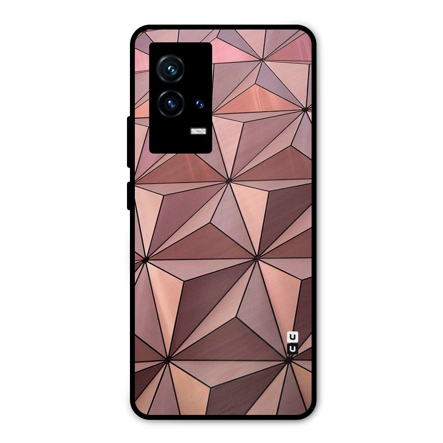 Rosegold Abstract Shapes Metal Back Case for iQOO 9 5G