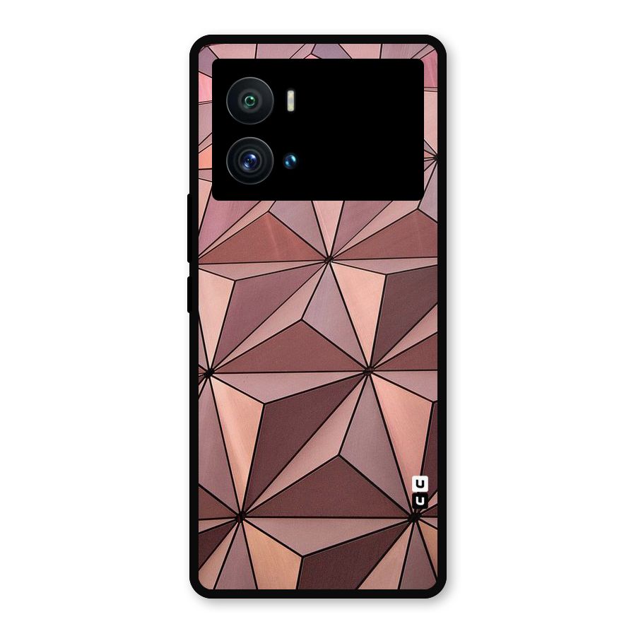 Rosegold Abstract Shapes Metal Back Case for iQOO 9 Pro