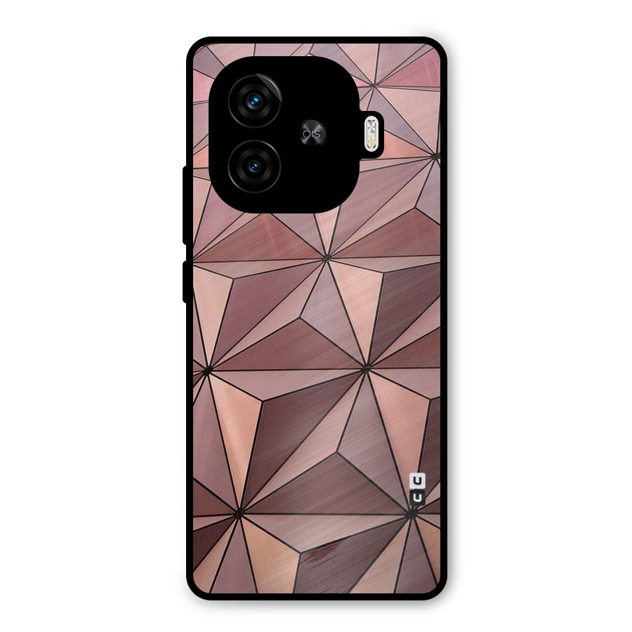 Rosegold Abstract Shapes Metal Back Case for iQOO Neo 10R