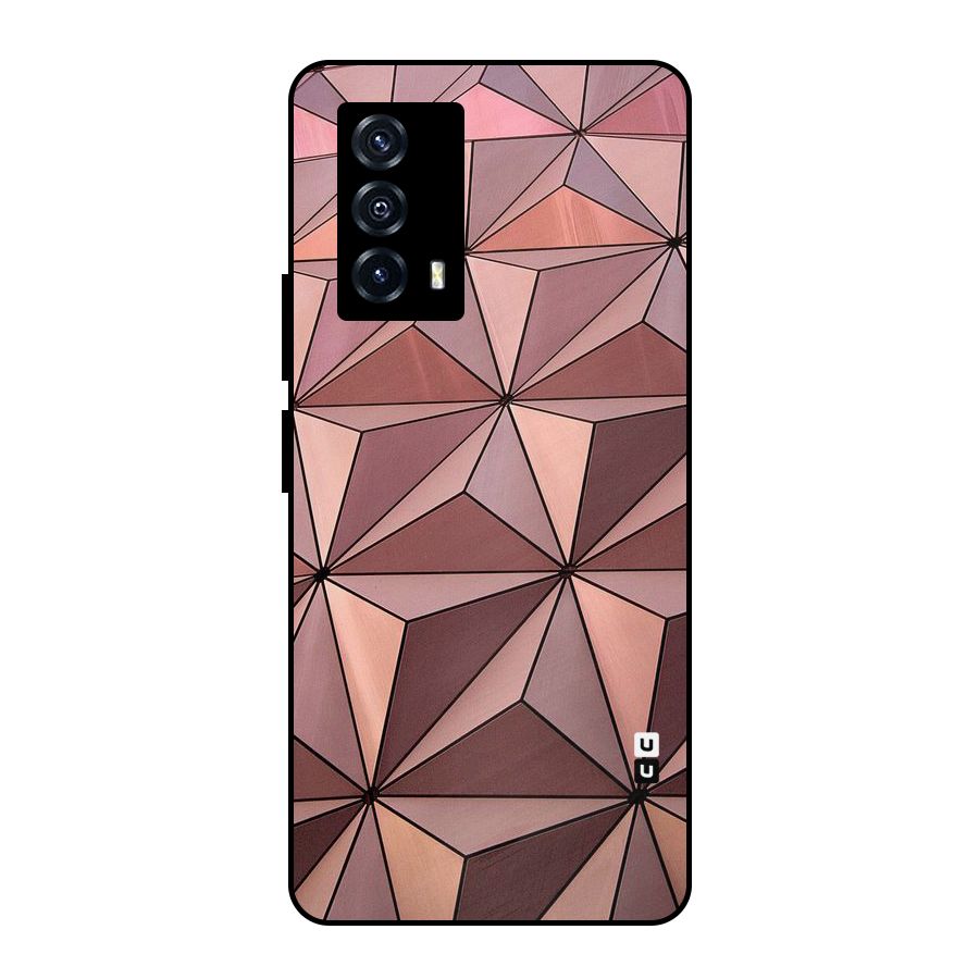 Rosegold Abstract Shapes Metal Back Case for iQOO Z5