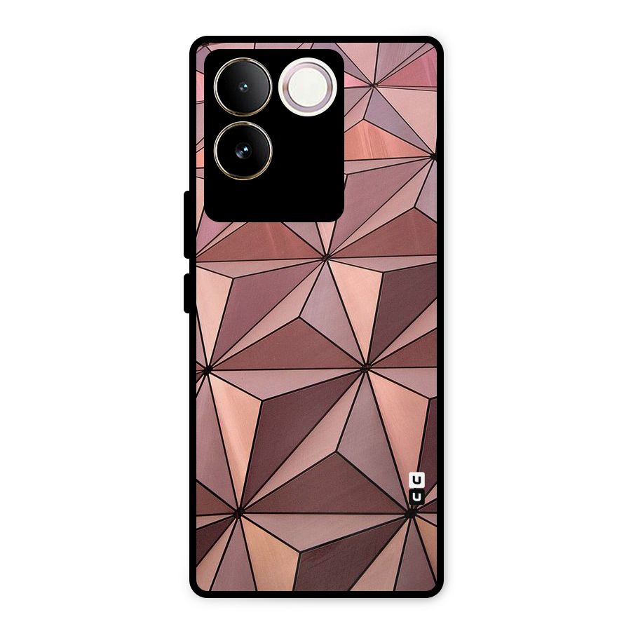 Rosegold Abstract Shapes Metal Back Case for iQOO Z7 Pro