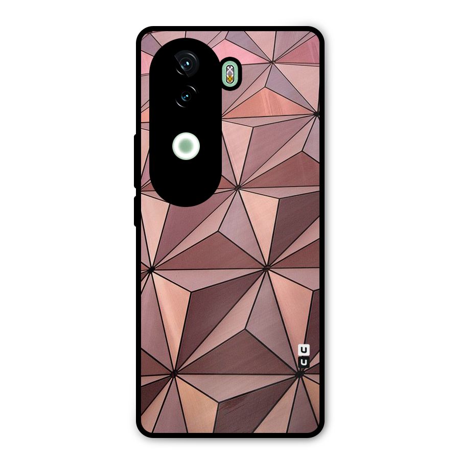 Rosegold Abstract Shapes Metal Back Case for iQOO Z9s