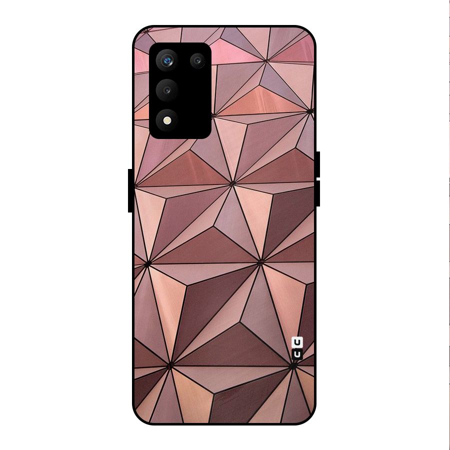 Rosegold Abstract Shapes Metal Back Case for realme 9 5G SE