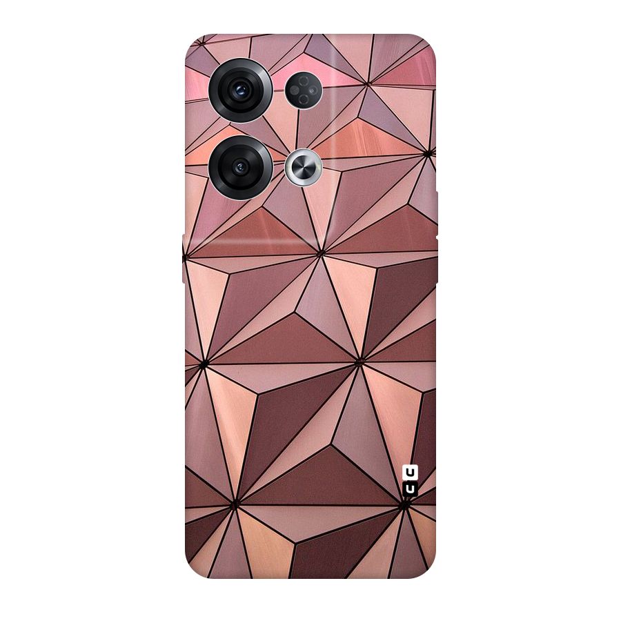 Rosegold Abstract Shapes Original Polycarbonate Back Case for Oppo Reno8 Pro 5G