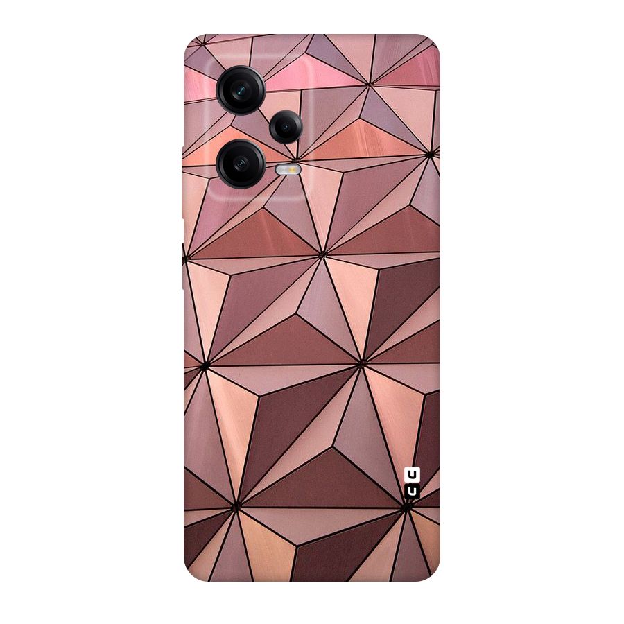 Rosegold Abstract Shapes Original Polycarbonate Back Case for Redmi Note 12 Pro