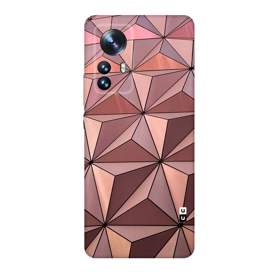 Rosegold Abstract Shapes Original Polycarbonate Back Case for Xiaomi 12 Pro