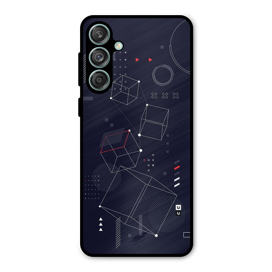 Royal Abstract Shapes Metal Back Case for Galaxy M55 5G