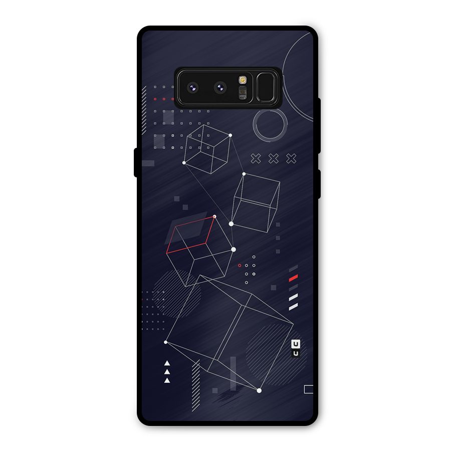 Royal Abstract Shapes Metal Back Case for Galaxy Note 8