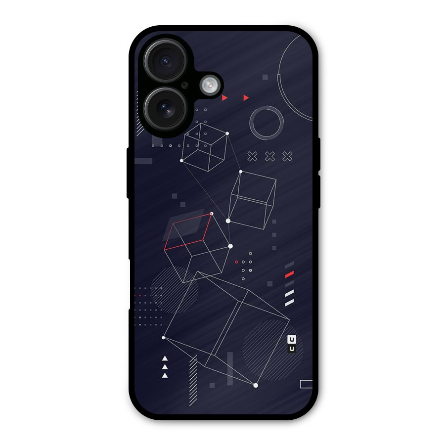 Royal Abstract Shapes Metal Back Case for iPhone 16
