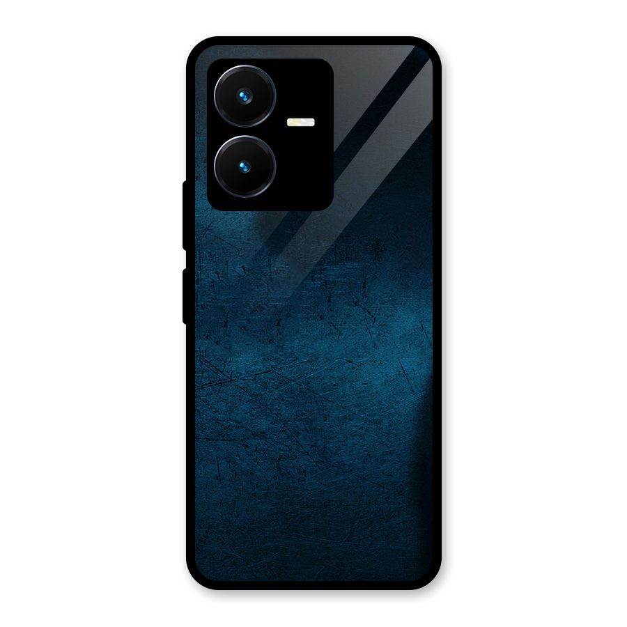 Royal Blue Glass Back Case for Vivo Y22s