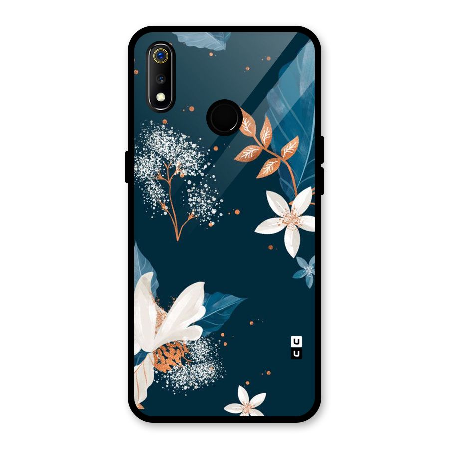 Royal Floral Glass Back Case for Realme 3