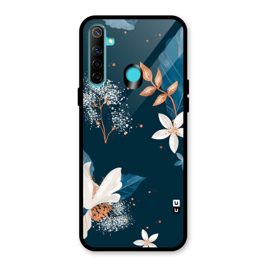 Royal Floral Glass Back Case for Realme 5