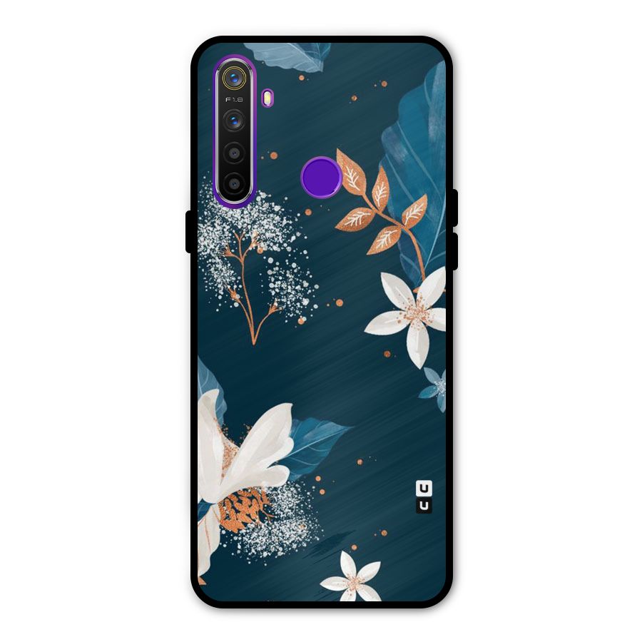 Royal Floral Glass Back Case for Realme 5s
