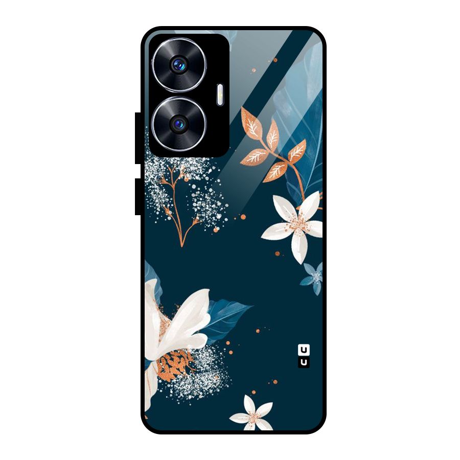 Royal Floral Glass Back Case for Realme Narzo N55