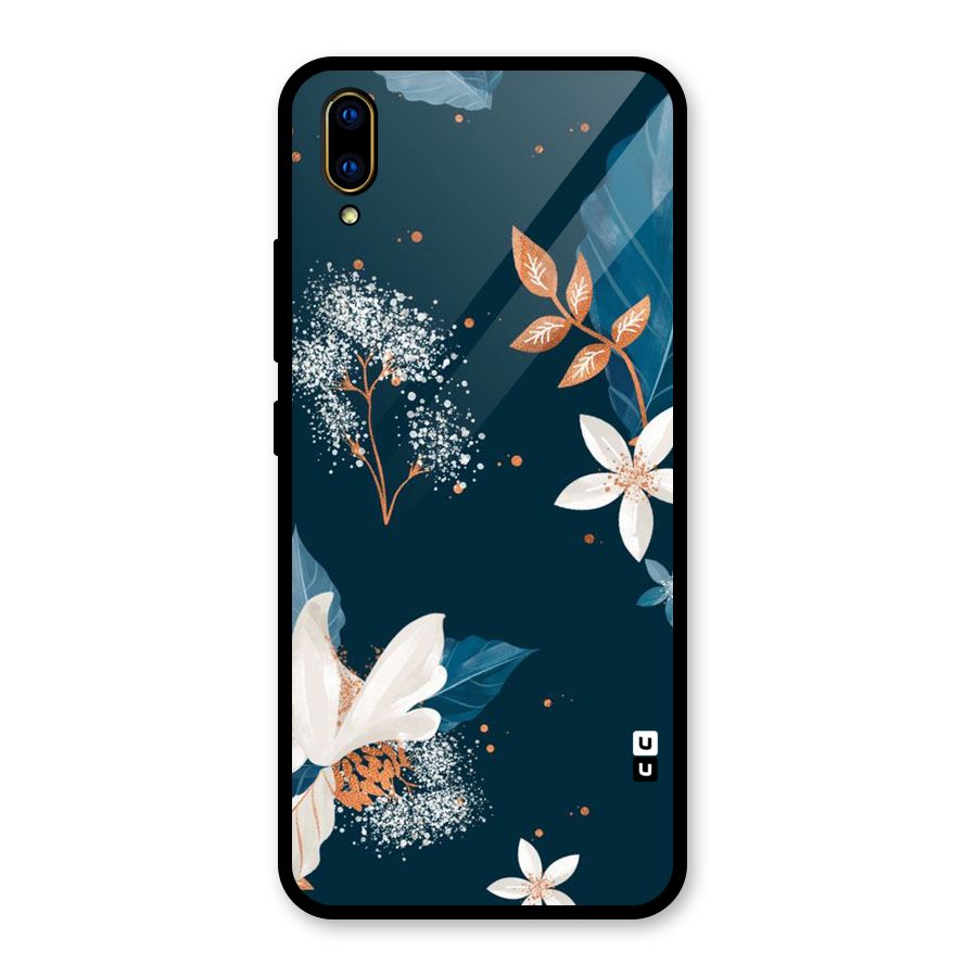 Royal Floral Glass Back Case for Vivo V11 Pro