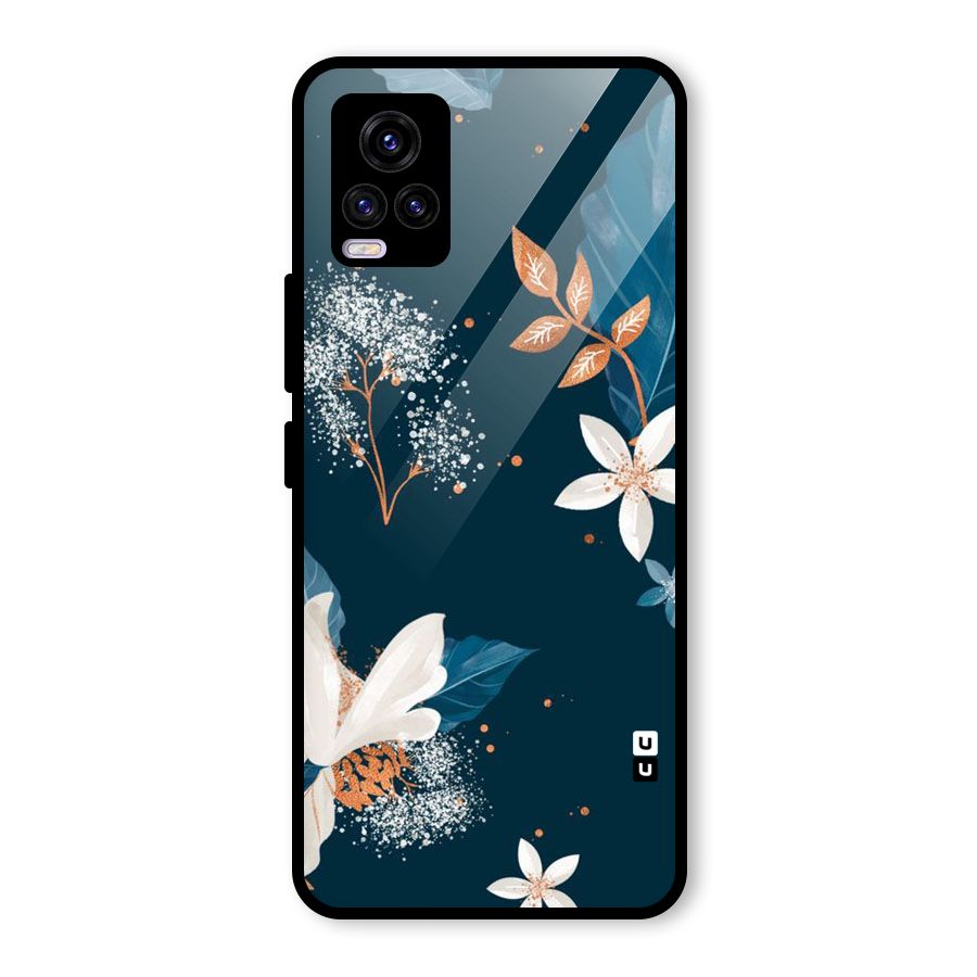 Royal Floral Glass Back Case for Vivo V20 2021
