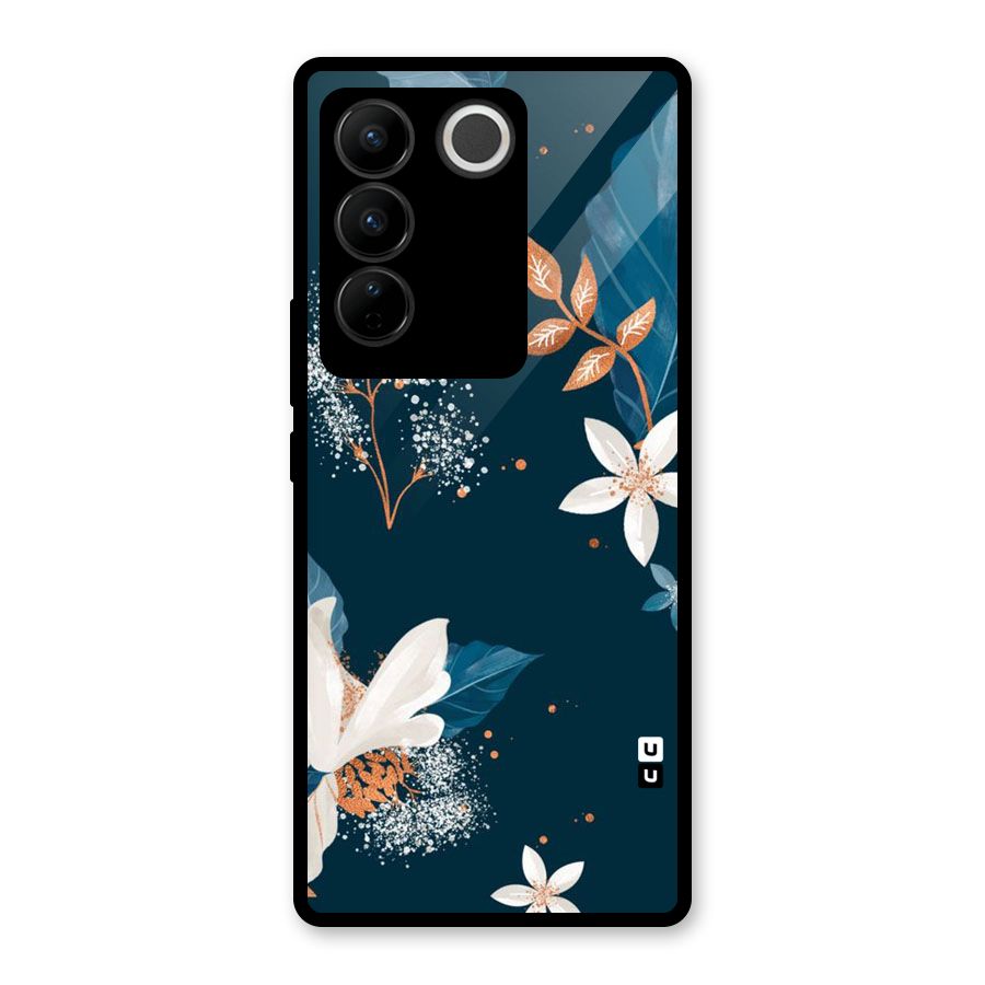 Royal Floral Glass Back Case for Vivo V27