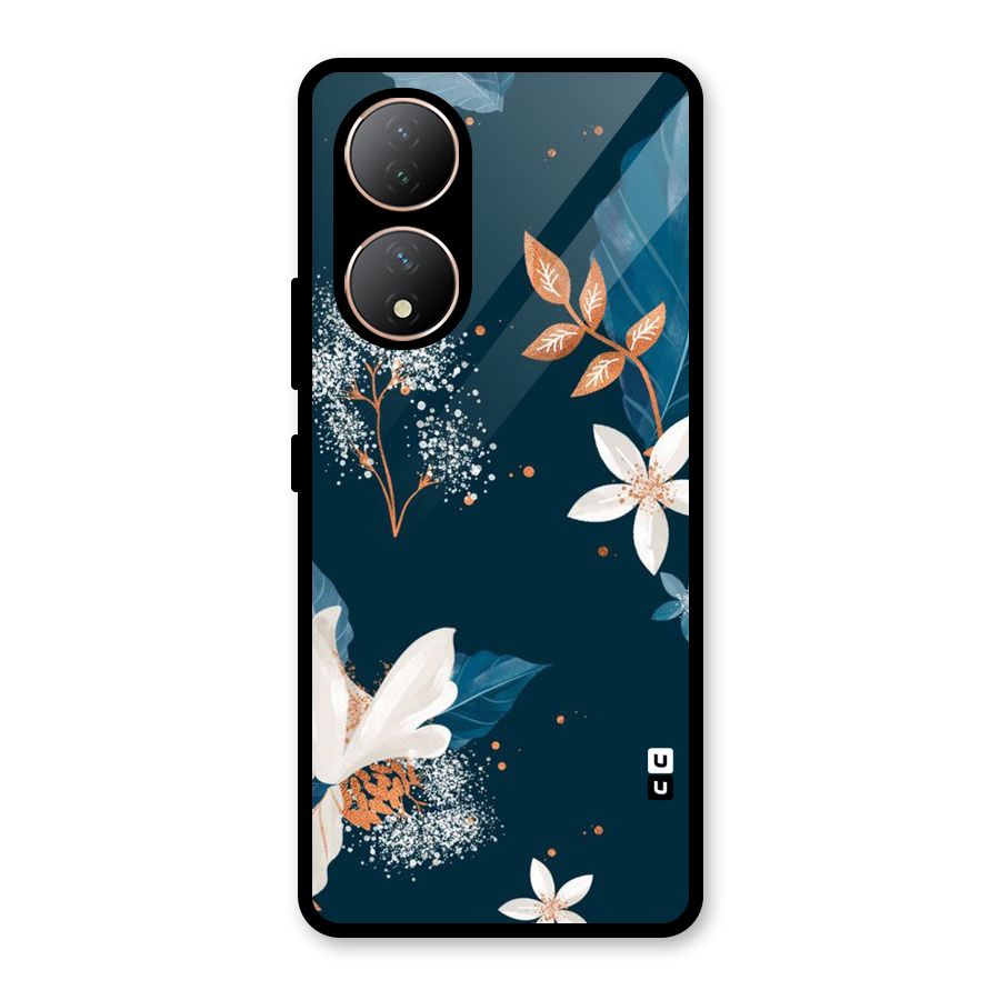 Royal Floral Glass Back Case for Vivo Y100A