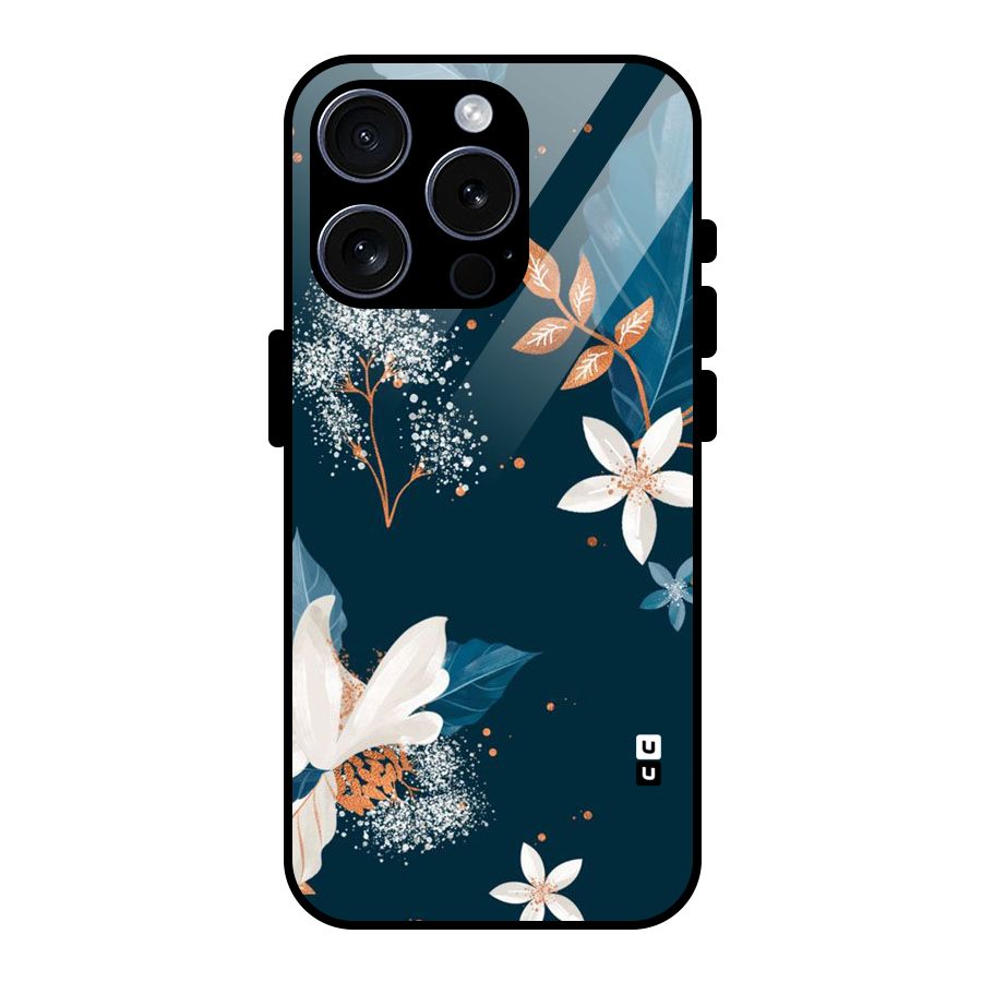Royal Floral Glass Back Case for iPhone 15 Pro