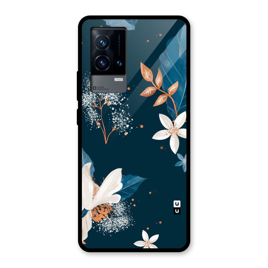 Royal Floral Glass Back Case for iQOO 9 5G