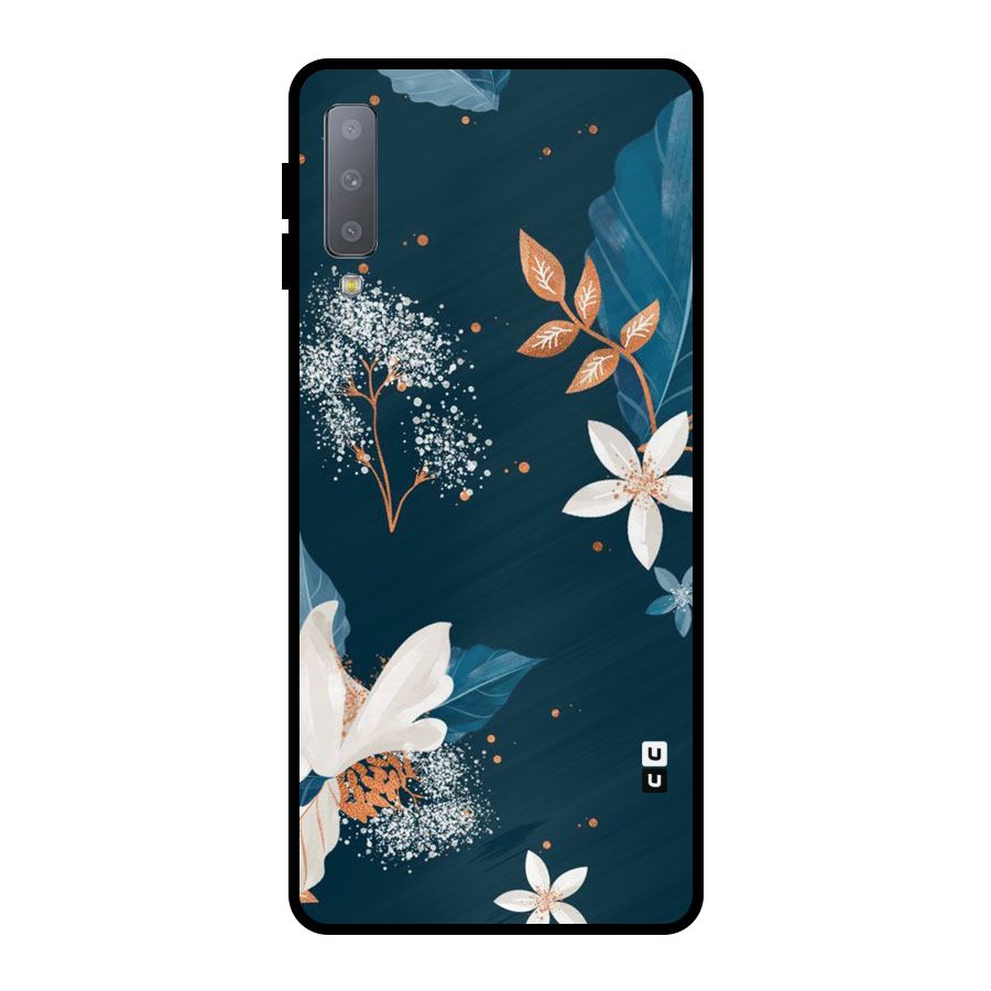 Royal Floral Metal Back Case for Galaxy A7 (2018)