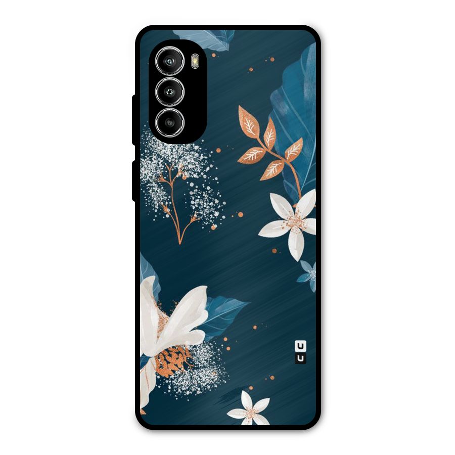 Royal Floral Metal Back Case for Moto G52
