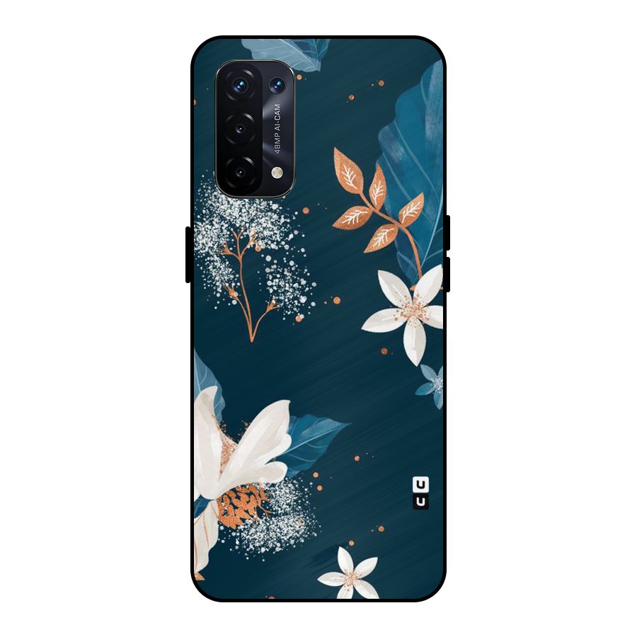 Royal Floral Metal Back Case for Oppo A74 5G